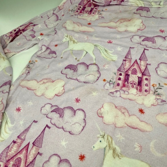 Posh Peanut Girls 2T Unicorn Castle Bamboo Lilith Pajama Set Lavender Pink - Picture 6 of 6